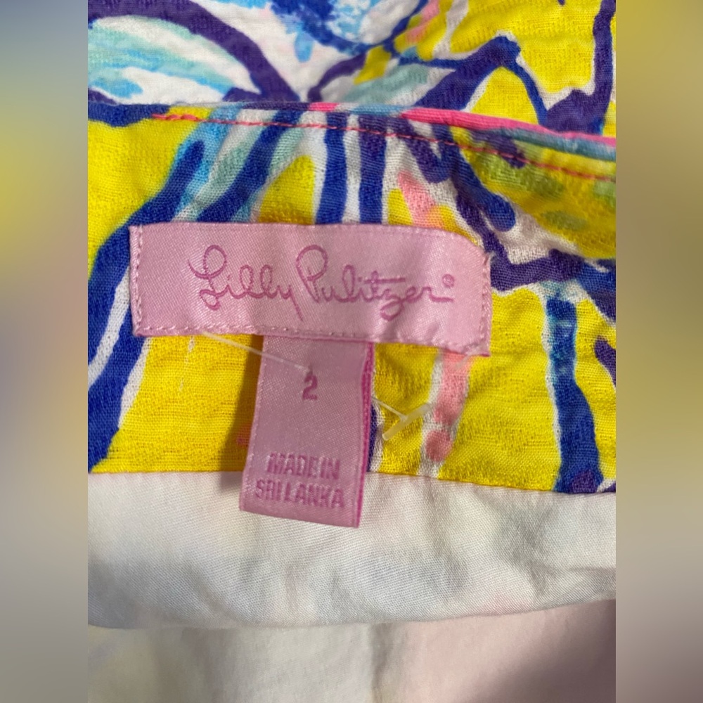 Lilly Pulitzer Marigold Floral Pink Skort—Size 2 - Picture 5 of 8